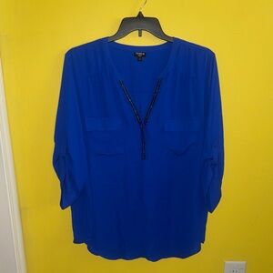 torrid Cobalt Blue V-Neck Beaded Tunic